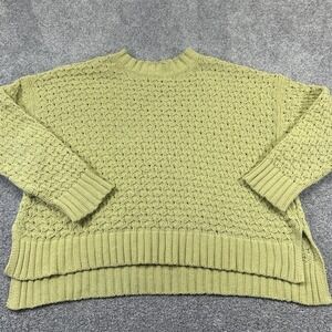 A New Day Sz Large Sweater Pullover Long Sleeve Knit Yellow